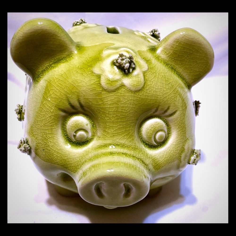 VINTAGE PORCELAIN PIGGY BANK